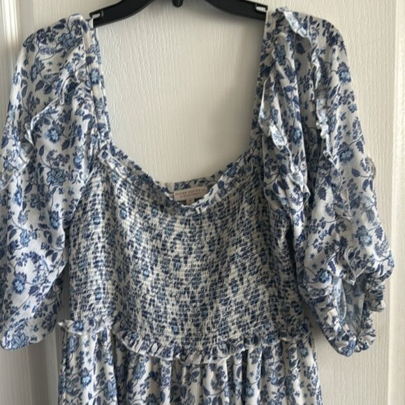 Super Natural by Secret Mission Dress Chiffon Ruffle Blue Floral M - Picture 11 of 16